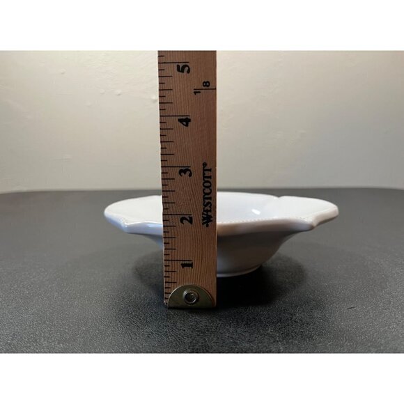 Mud Pie Let's Salsa Spoon & White Ceramic Serving Bowl Set w/ Gold Bead Trim - Picture 7 of 9